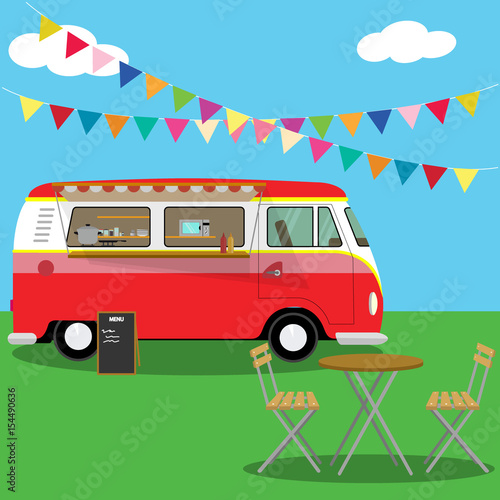 Picnic. Mobile cafe in nature
