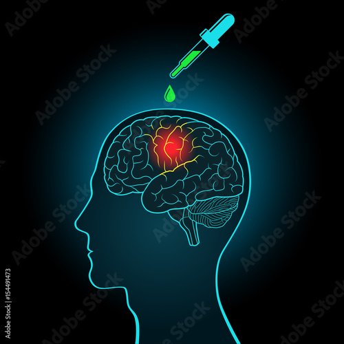Drops from the eyedropper into the brain, the concept of direct treatment of brain tumors and other diseases
