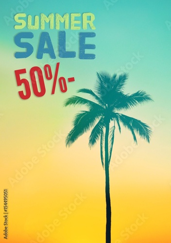 Summer sale colorful poster design with copy space. © Mallika