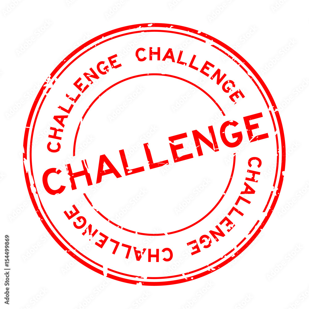 Grunge red challenge round rubber seal stamp on white background Grunge red challenge round rubber seal stamp on white background