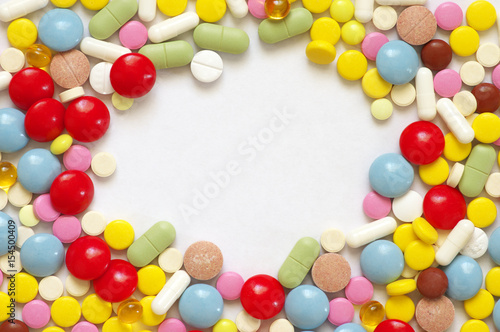 Heap of colorful pills