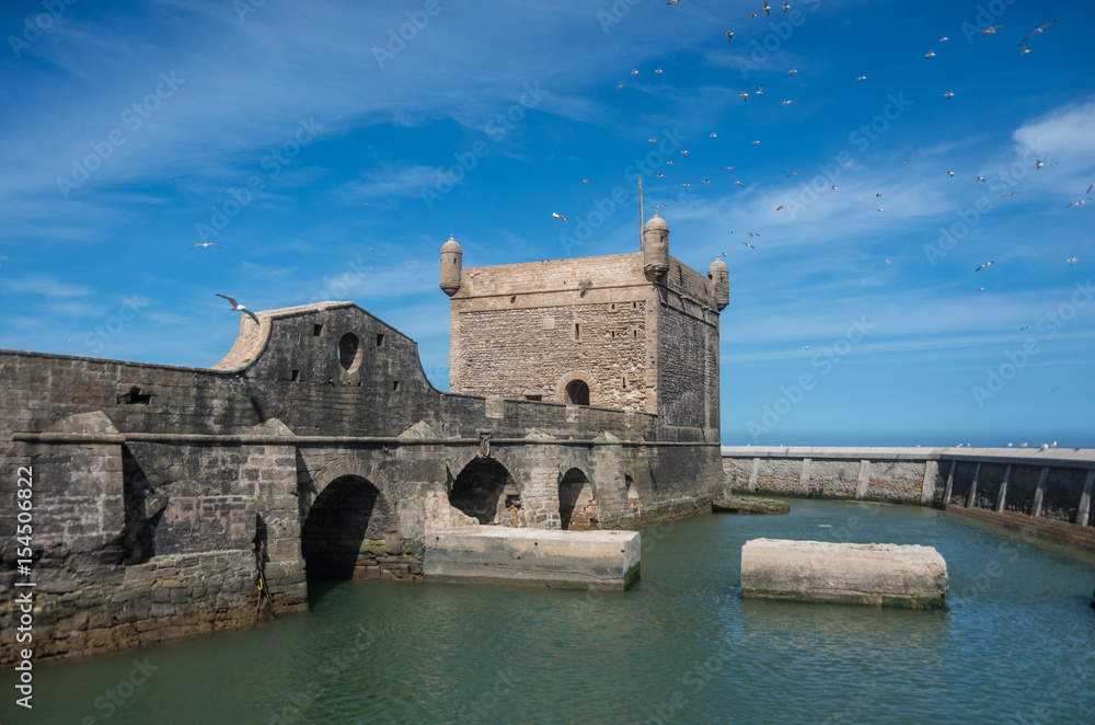 Sqala du Port ( Northern Scala ), a defensive tower at the fishing port of Essaouira, Moroc.