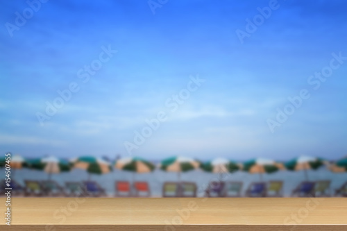deckchairs on the beach with Perspective wood