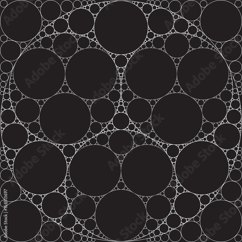 Circular Fractal. Apollonian Gasket Fractal. Abstract Vector Background.