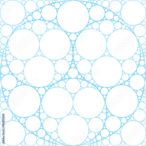 Circular Fractal. Apollonian Gasket Fractal. Abstract Vector Background.