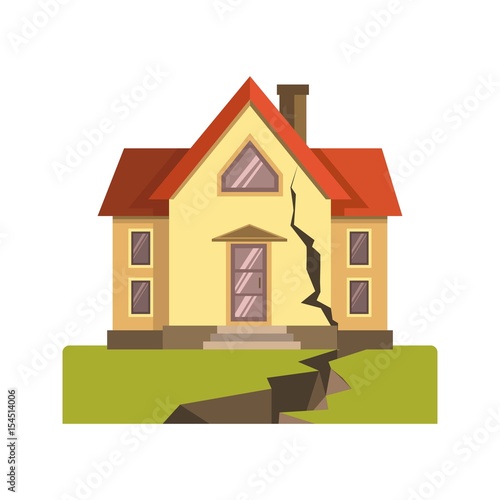 House cracked in earthquake