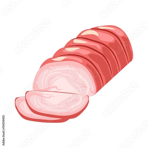 Fototapeta Naklejka Na Ścianę i Meble -  Sliced cooked ham