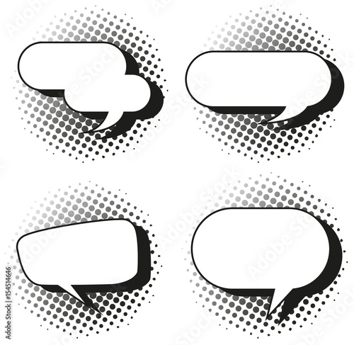 Four design of speech bubbles