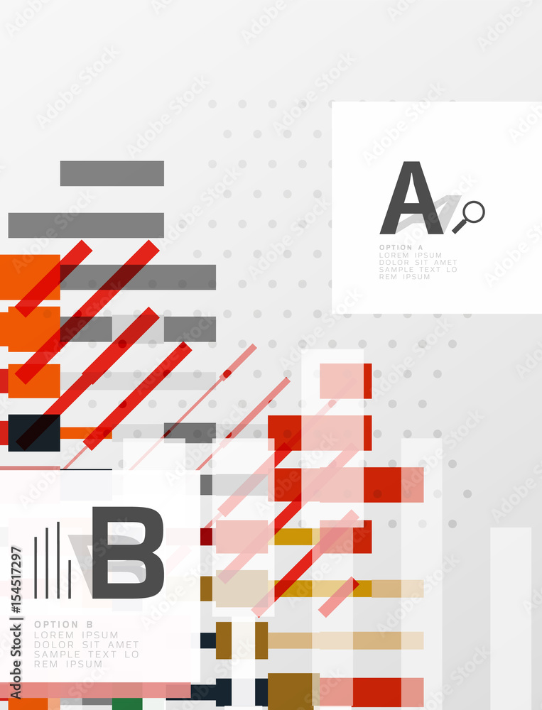Colorful lines, rectangles and stripes with option infographics Colorful lines, rectangles and stripes with option infographics