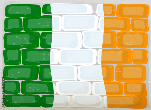 Flag of Ireland painted on wall