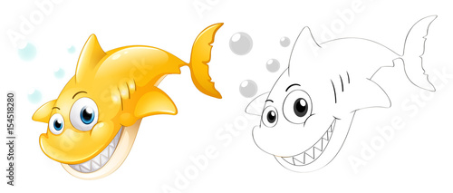 Outline animal for shark