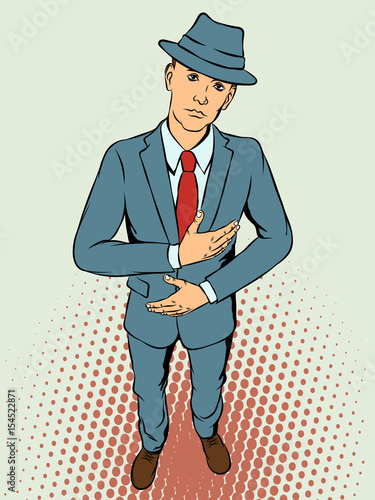 Young man in hat shows malaise