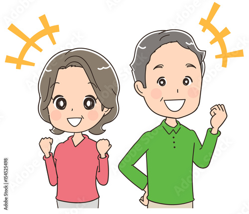 元気なシニア夫婦のイラスト