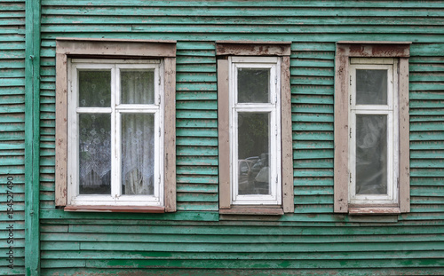 Old dirty wooden windows
