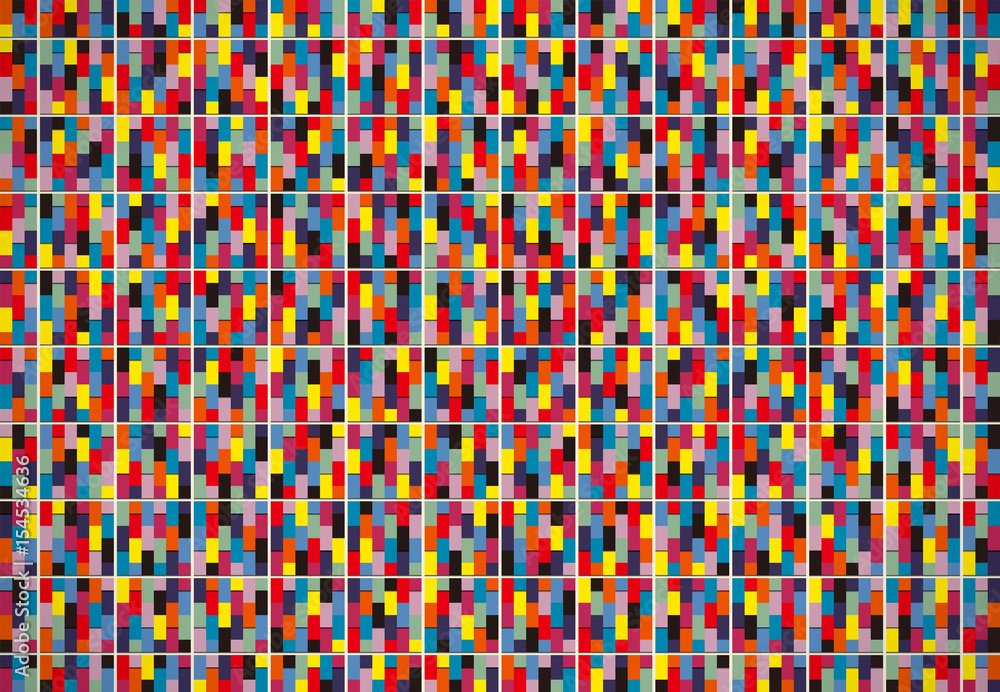 Fototapeta premium 四角形の模様 カラフルタイル