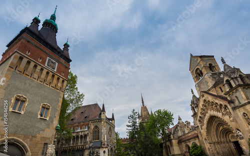 Inner courtyard of the Vajdahunyad castle in Budapestcity park photo