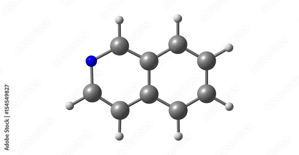 Isoquinoline molecular structure isolated on white Isoquinoline molecular structure isolated on white