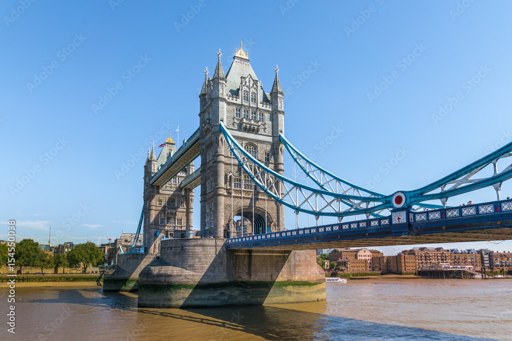 Tower Bridge in London, UK. The bridge is one of the most famous landmarks in Great Britain, England