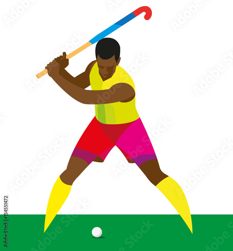 African American athlete is a player in field hockey. who hit the ball