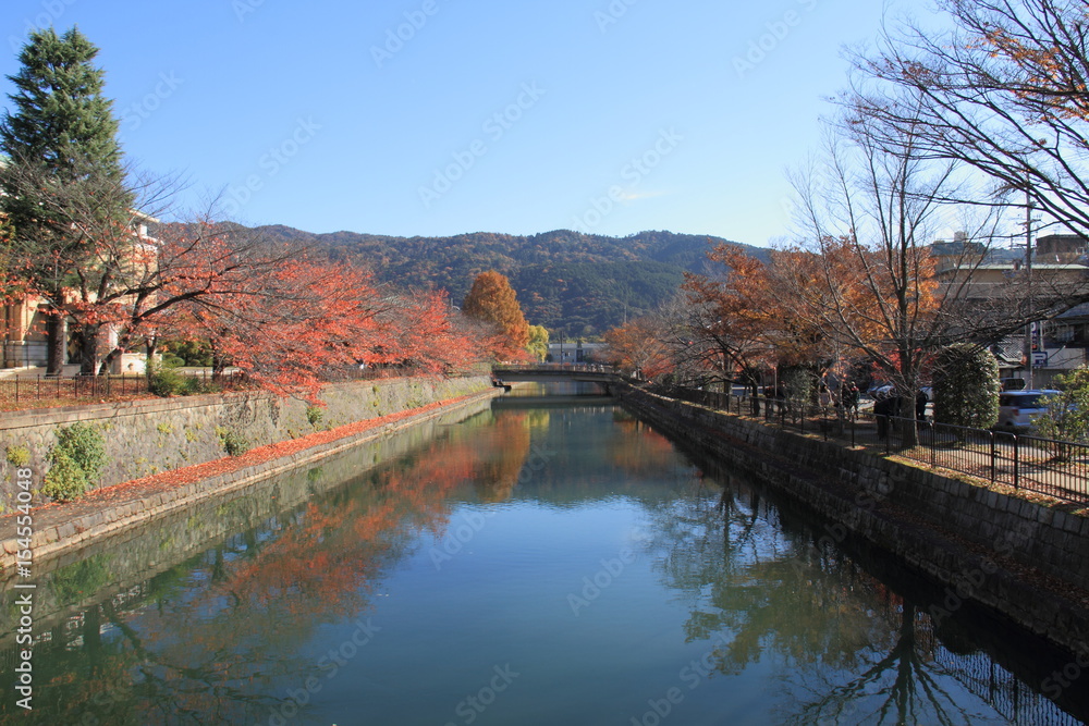 Fototapeta premium River near Heian-Jingu shrine in Kyoto, Japan