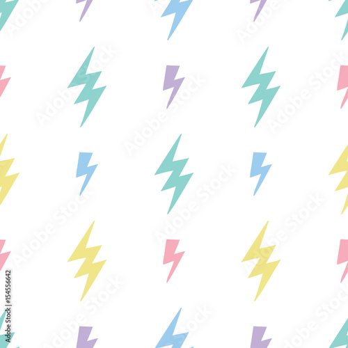 Vector seamless pattern with different colorful fireworks on dark background