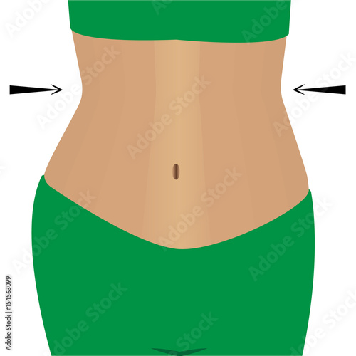 Slimmimg female belly vector illustration
