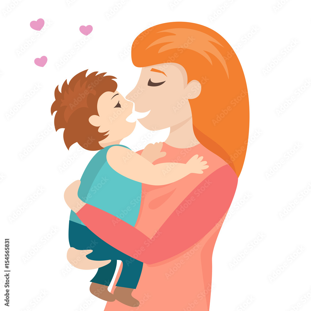 Loving mother holding baby boy Loving mother holding baby boy