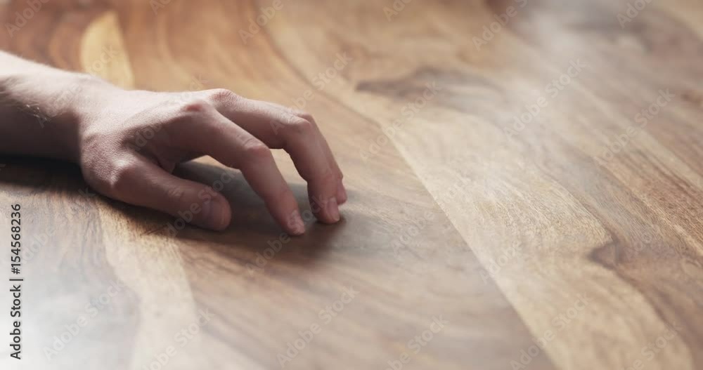 Young man hand waiting tapping fingers sitting at the table, 4k 60fps prores footage Young man hand waiting tapping fingers sitting at the table, 4k 60fps prores footage