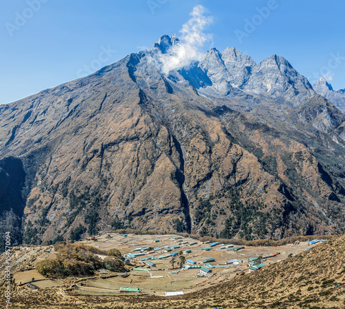 Ganeral view of the Phortse village - Everest region, Nepal, Himalayas photo