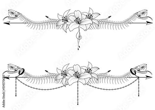 dividers with snake and lily