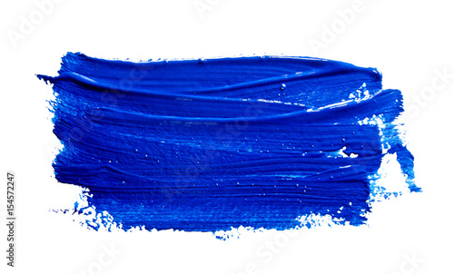 Blue strokes of the paint brush isolated