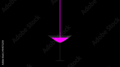 Filling a glass of cocktail