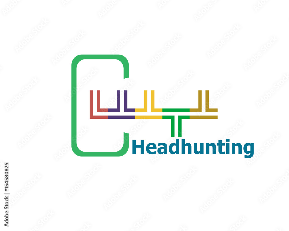 Headhunting . Modern abstract design, business icon. Geometric emblem Headhunting . Modern abstract design, business icon. Geometric emblem