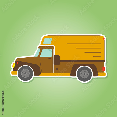 icon with farm truck for your design
