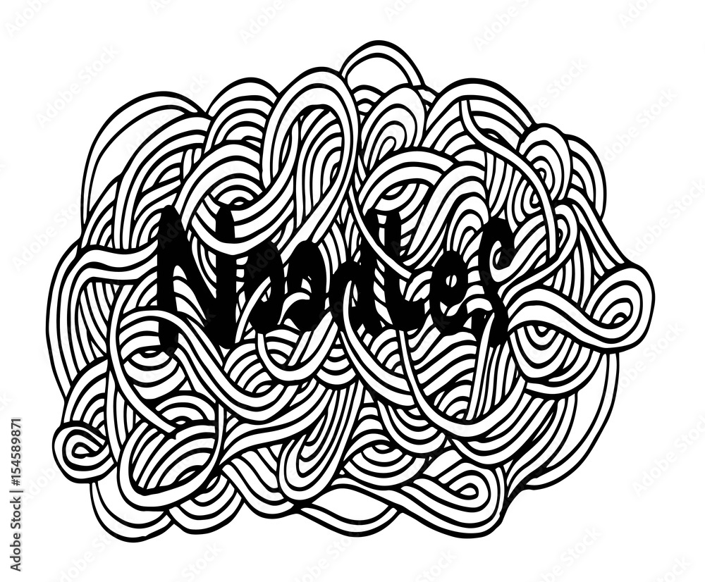 Fototapeta premium Hand drawn doodle noodles 