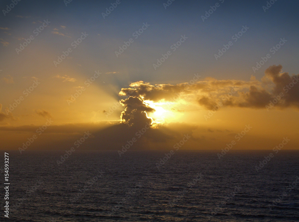 sunset with clouds at Heligoland Island, Germany