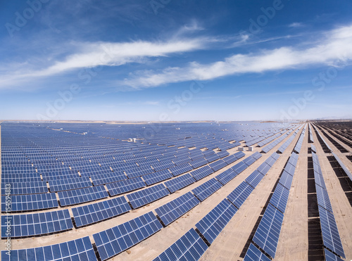 Photography aerial view of solar energy