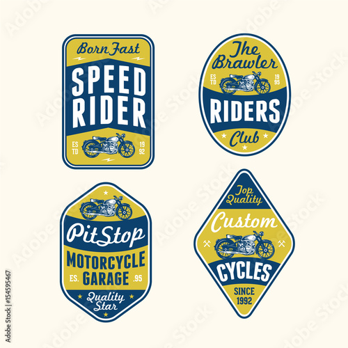 Vintage Retro Classic Old Motorcycle Logo Badge Label