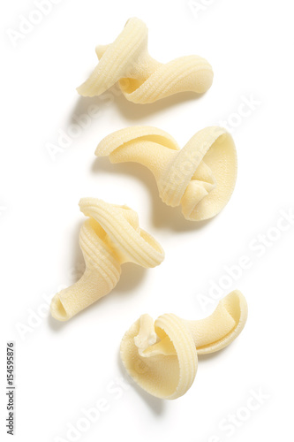 Torchio  Torch-Shaped  Pasta on White Background