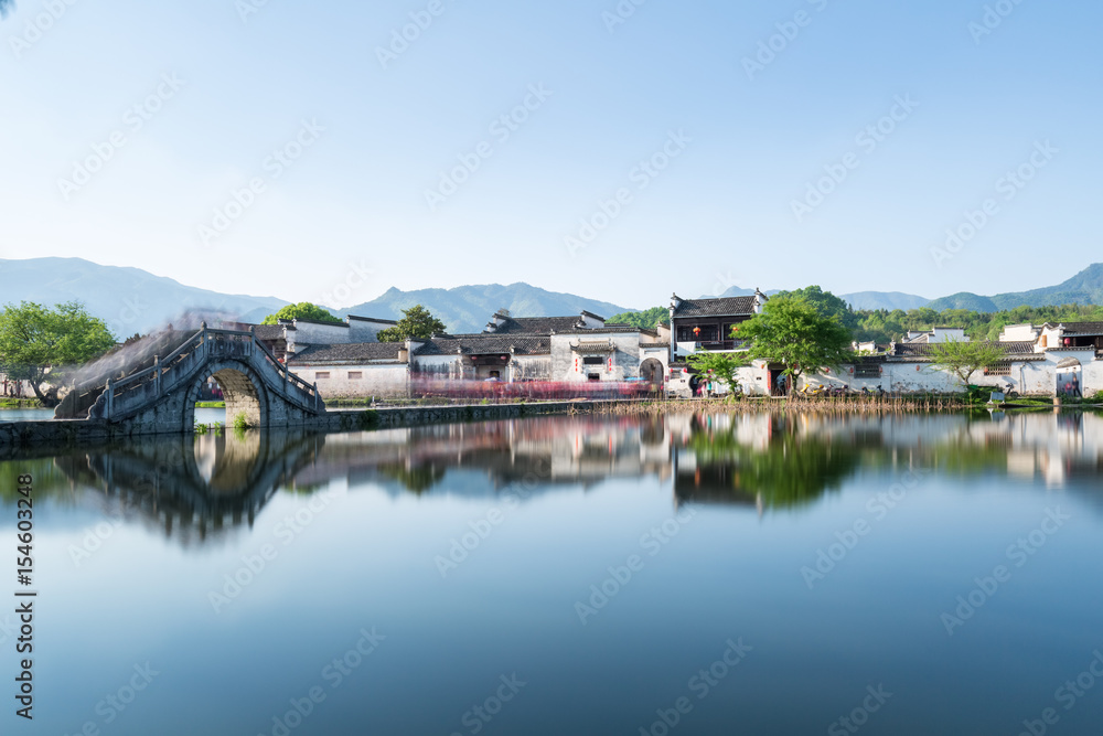 Naklejka premium a village in the chinese paintings