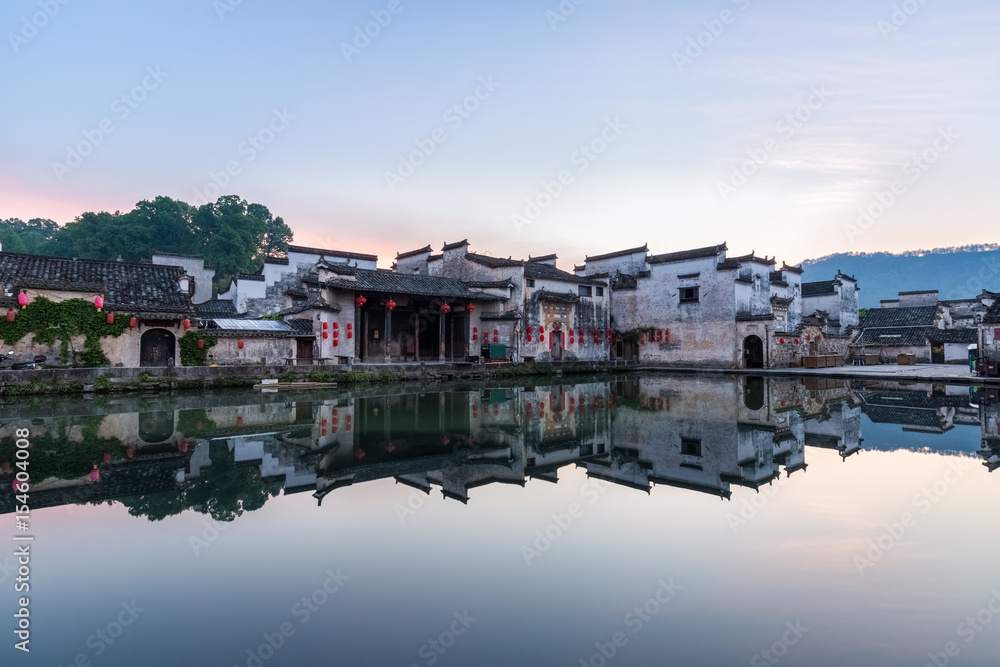 chinese ancient villages in dawn