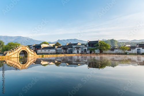 chinese ancient villages in early morning photo
