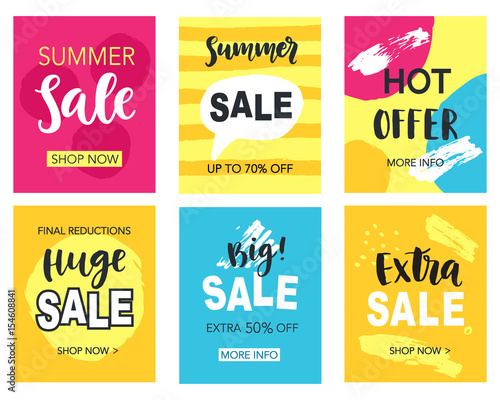 Summer sale mobile banners template set