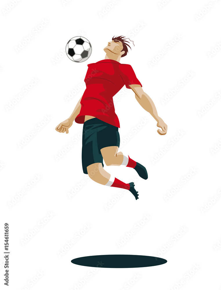 Soccer Player Kicking Ball. Vector Illustration