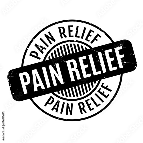Pain Relief rubber stamp. Grunge design with dust scratches. Effects can be easily removed for a clean, crisp look. Color is easily changed.