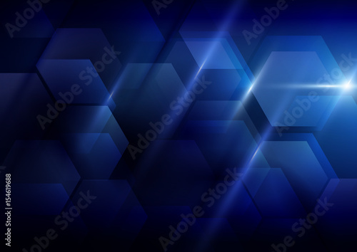 Blue abstract technology digital hi tech concept background. Space for your text
