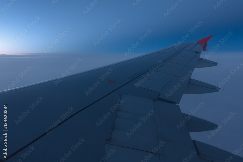 View through airplane window View through airplane window