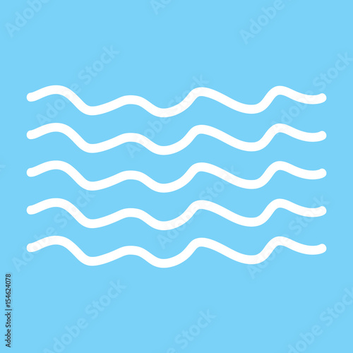 Modern minimal flat design style. Wave thin line symbol, Waves outline icon