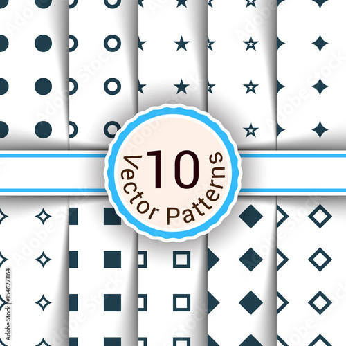 Seamless pattern for your work. Simple pattern icon circle, square, tor star