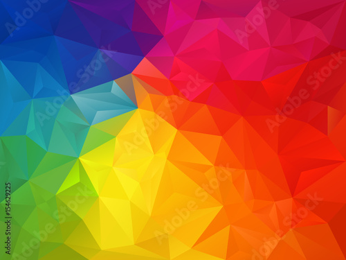 vector abstract irregular polygon background with a triangle pattern in full multi color - rainbow spectrum